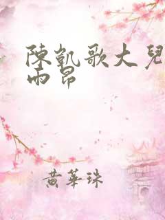 陈凯歌大儿子陈雨昂