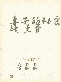 妻子的秘密 在线 免费