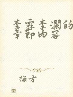 李霖李澜的最新章节内容