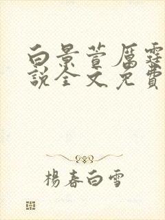白景萱厉霆赫小说全文免费阅读