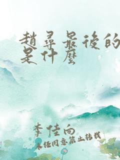 赵寻最后的结局是什么
