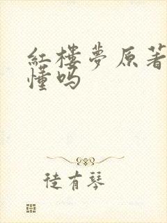 红楼梦原著能看懂吗