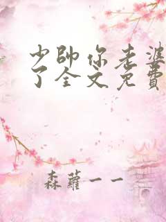 少帅你老婆又跑了全文免费阅读小说