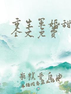 重生军婚甜如蜜全文免费