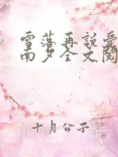 雪落再说爱你宋南夕全文阅读