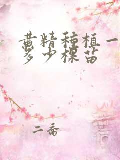 黄精种植一亩要多少棵苗