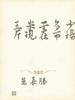 玉米子多少钱一斤现在市场价