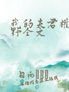 我的夫君权倾朝野全文