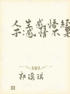 人生感悟经典句子:感情不是人生的全部