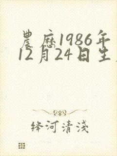 农历1986年12月24日生辰八字