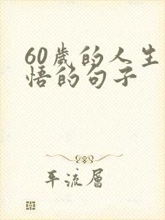 60岁的人生感悟的句子