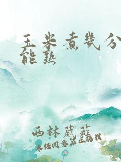 玉米煮几分钟才能熟