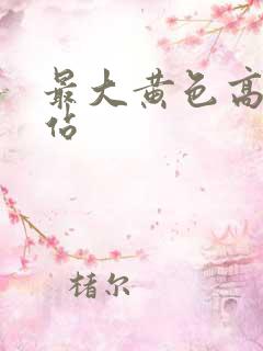 最大黄色高清网站