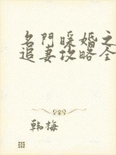 名门暖婚之权爷追妻攻略全文