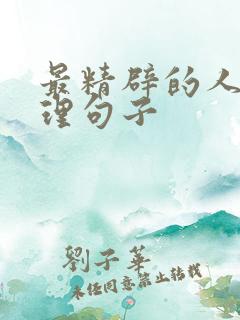 最精辟的人生哲理句子