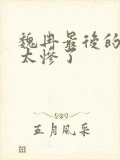 魏冉最后的结局太惨了