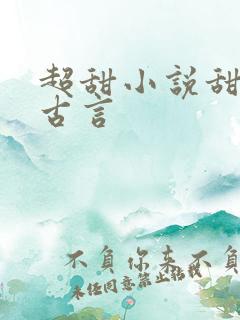 超甜小说甜宠文古言