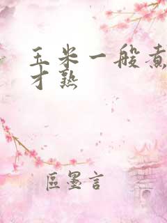 玉米一般煮多久才熟
