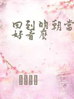 回到明朝当王爷好看么