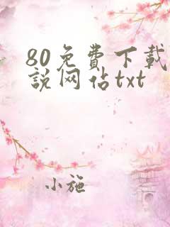 80免费下载小说网站txt