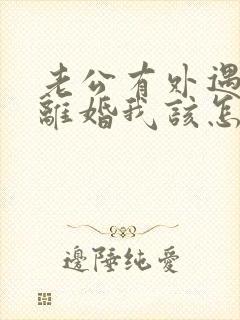 老公有外遇提出离婚我该怎么办
