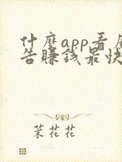 什么app看广告赚钱最快