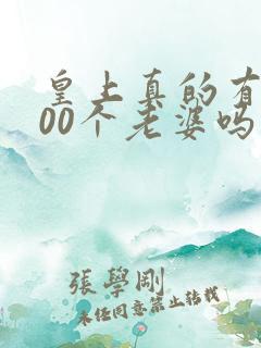 皇上真的有3000个老婆吗