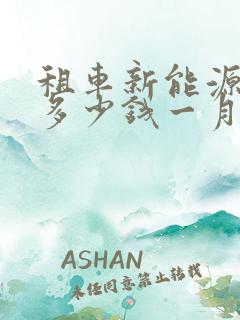 租车新能源汽车多少钱一月