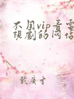 不用vip看电视剧的网站