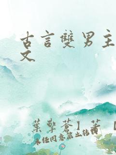 古言双男主高干文