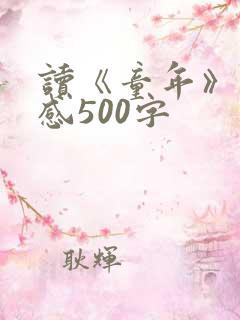 读《童年》读后感500字