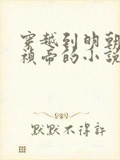 穿越到明朝做崇祯帝的小说叫什么