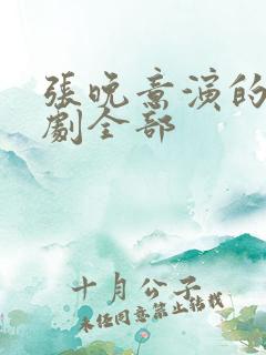 张晚意演的电视剧全部