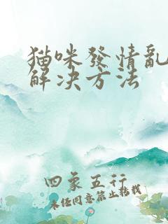 猫咪发情乱尿的解决方法