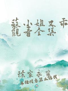 苏小姐又乖又野观看全集