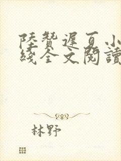 陆赞迟夏小说在线全文阅读