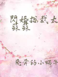 闪婚总裁太霸道 苏苏