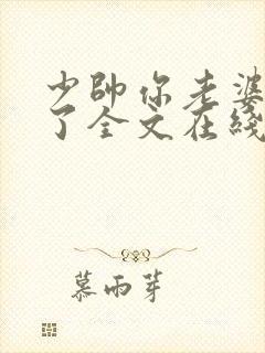 少帅你老婆又跑了全文在线阅读