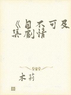 《目不可及》分集剧情