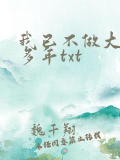 我已不做大佬很多年txt