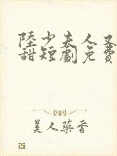 陆少夫人又酷又甜短剧免费观看