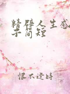 精辟人生感悟句子简短