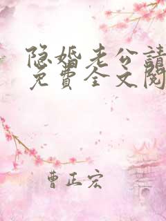 隐婚老公请低调免费全文阅读