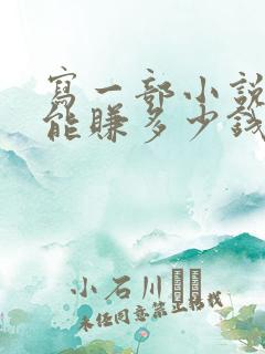 写一部小说大概能赚多少钱