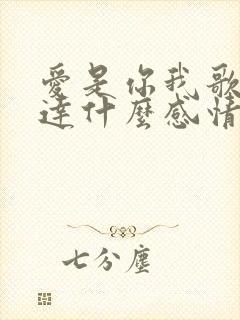 爱是你我歌词表达什么感情
