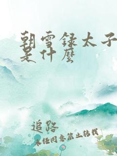 朝雪录太子结局是什么