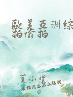 欧美亚洲综合自拍偷拍