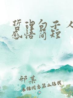 哲理句子 人生感悟简短