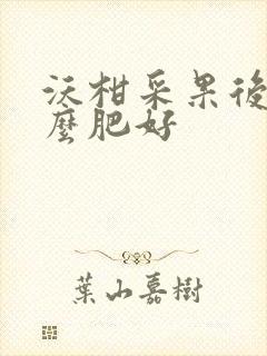 沃柑采果后施什么肥好