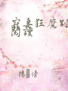 宠妻狂魔别太坏阅读